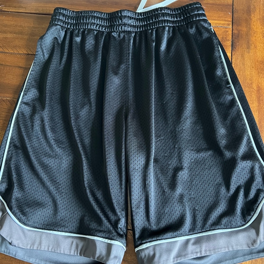 Nike Men's Black Athletic Mesh Shorts with Light Mint Piping